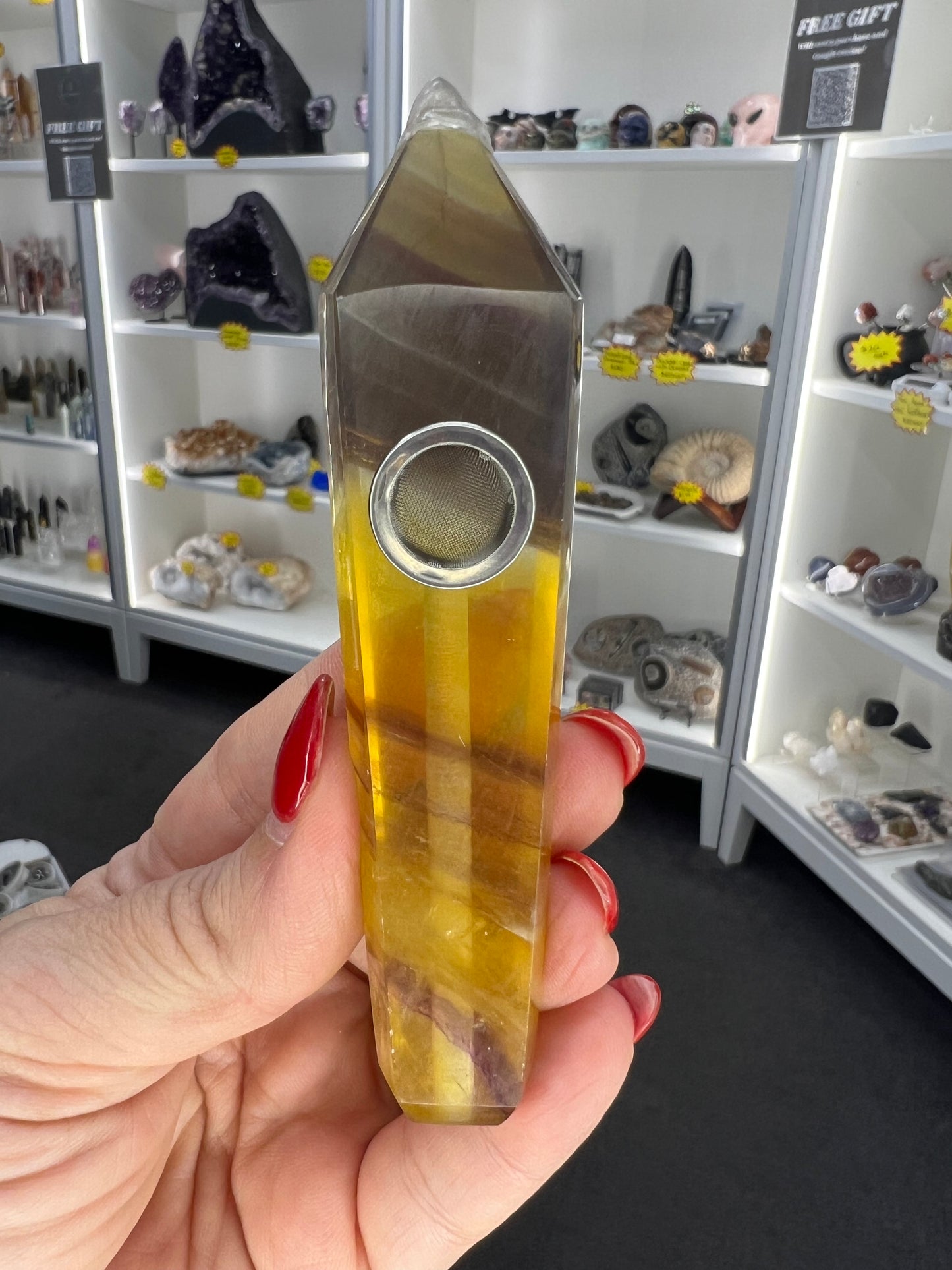 Yellow Fluorite Pipe