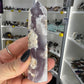 Black Flower Agate Tower