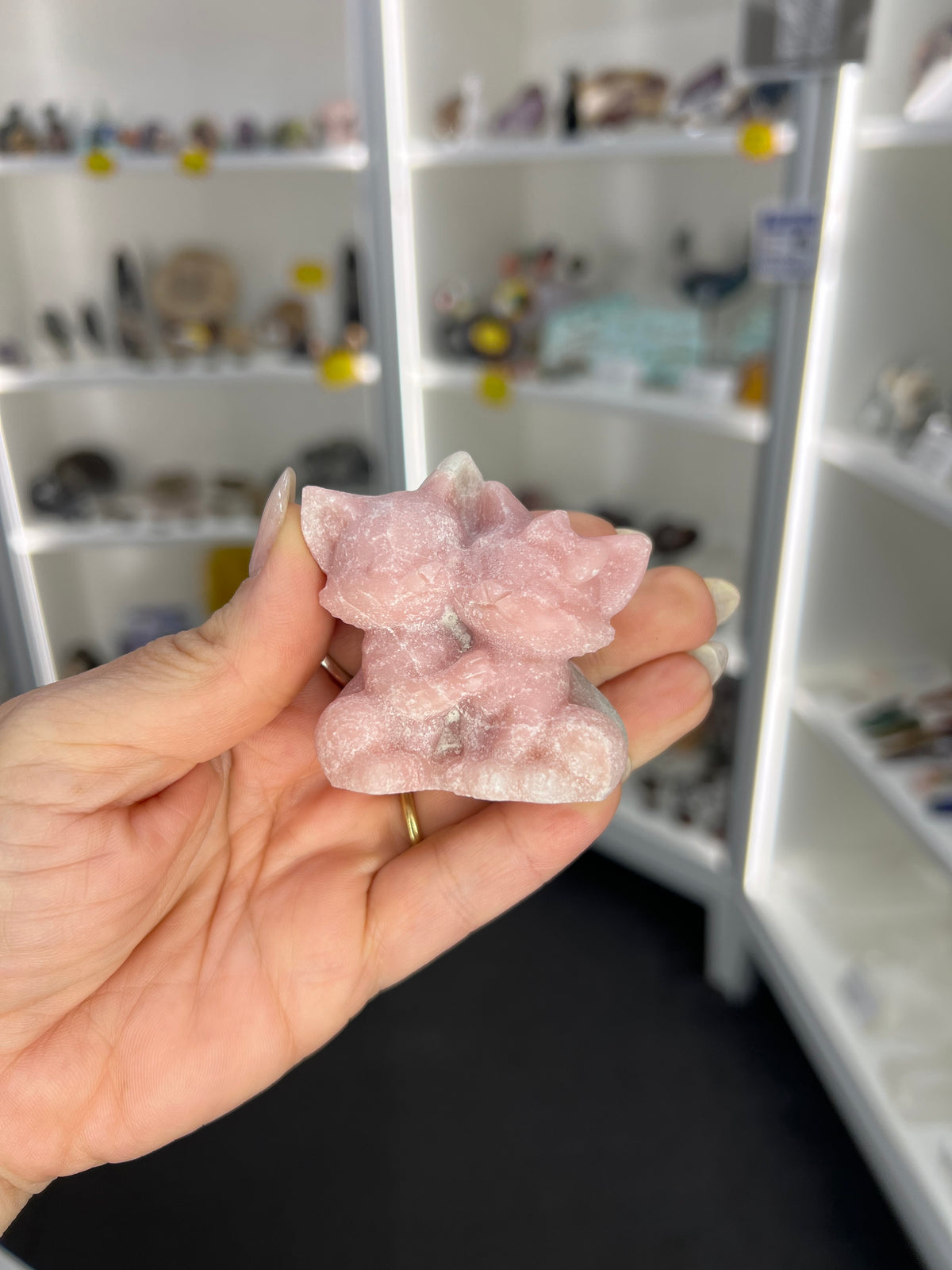 Pink Opal Hugging Cats