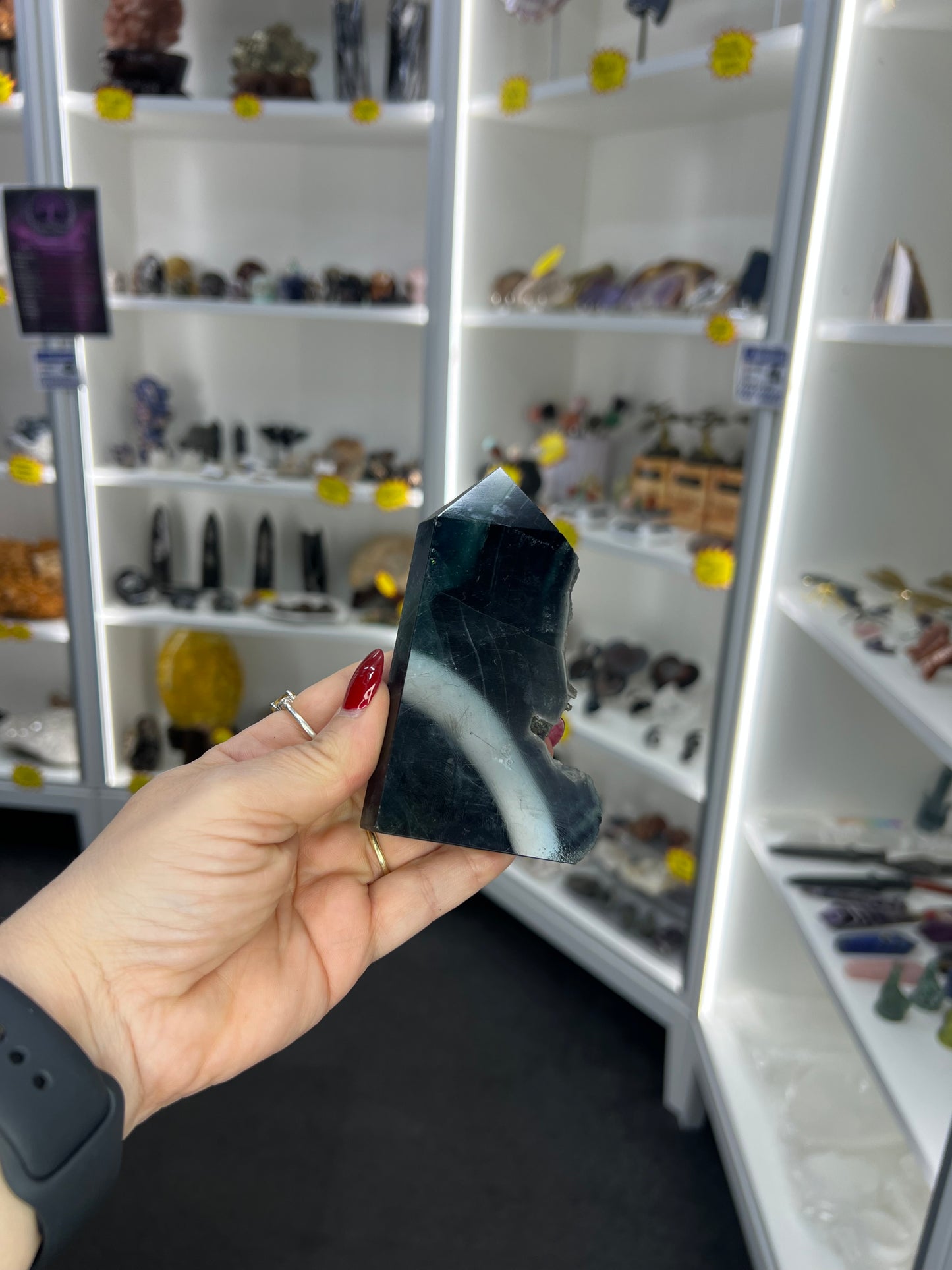 Black Fluorite Slab / Tower (UV Reactive)