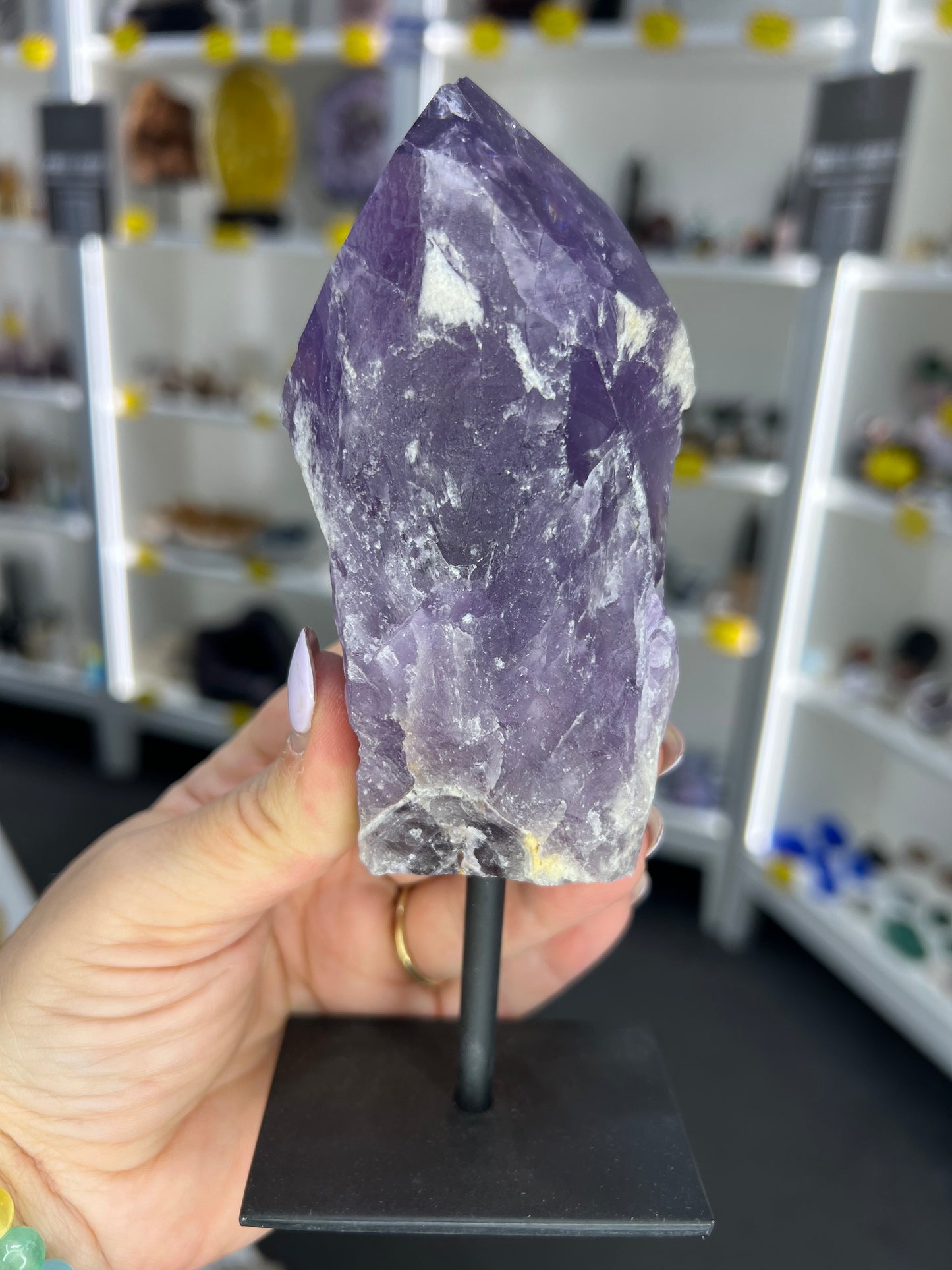 Amethyst Point on Stand