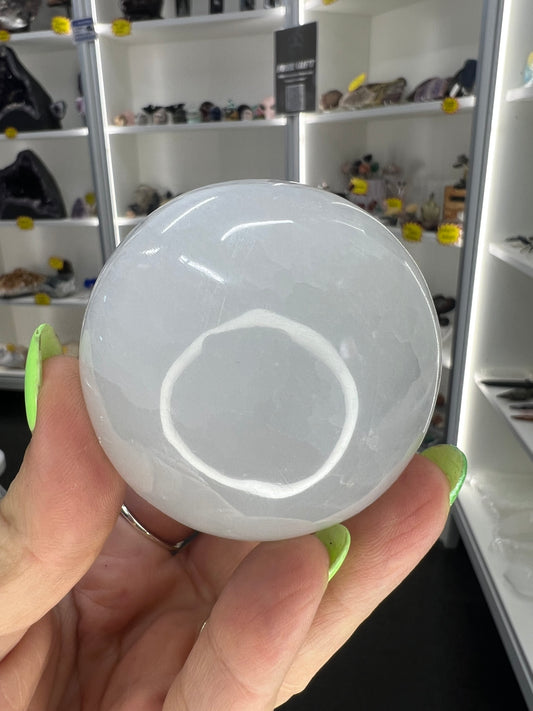 Selenite Sphere with Stand