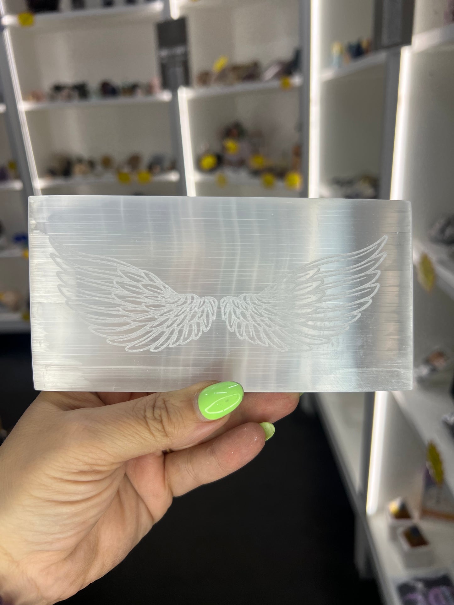 Selenite Angel Wings Charging Plate