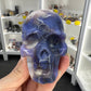 Blue Flower Agate Skull