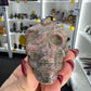 Rhodonite Skull with Snake