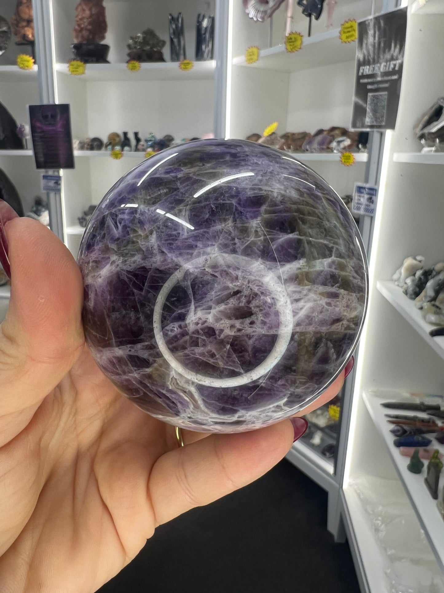 Chevron / Dream Amethyst Sphere with Stand