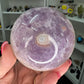 Amethyst x Flower Agate Sphere on Stand