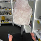 Rose Quartz Raw Specimen on Stand