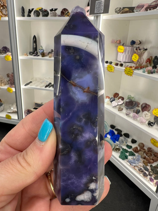 Blue Flower Agate Tower