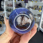 Blue Flower Agate Sphere on Stand