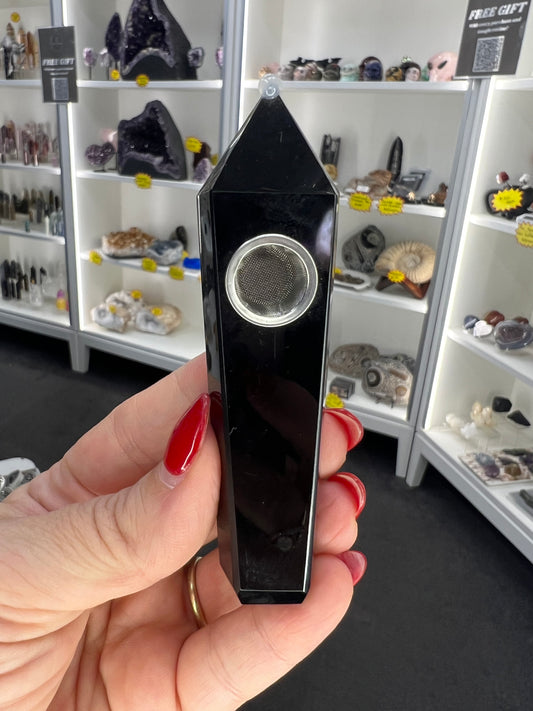 Black Obsidian Pipe