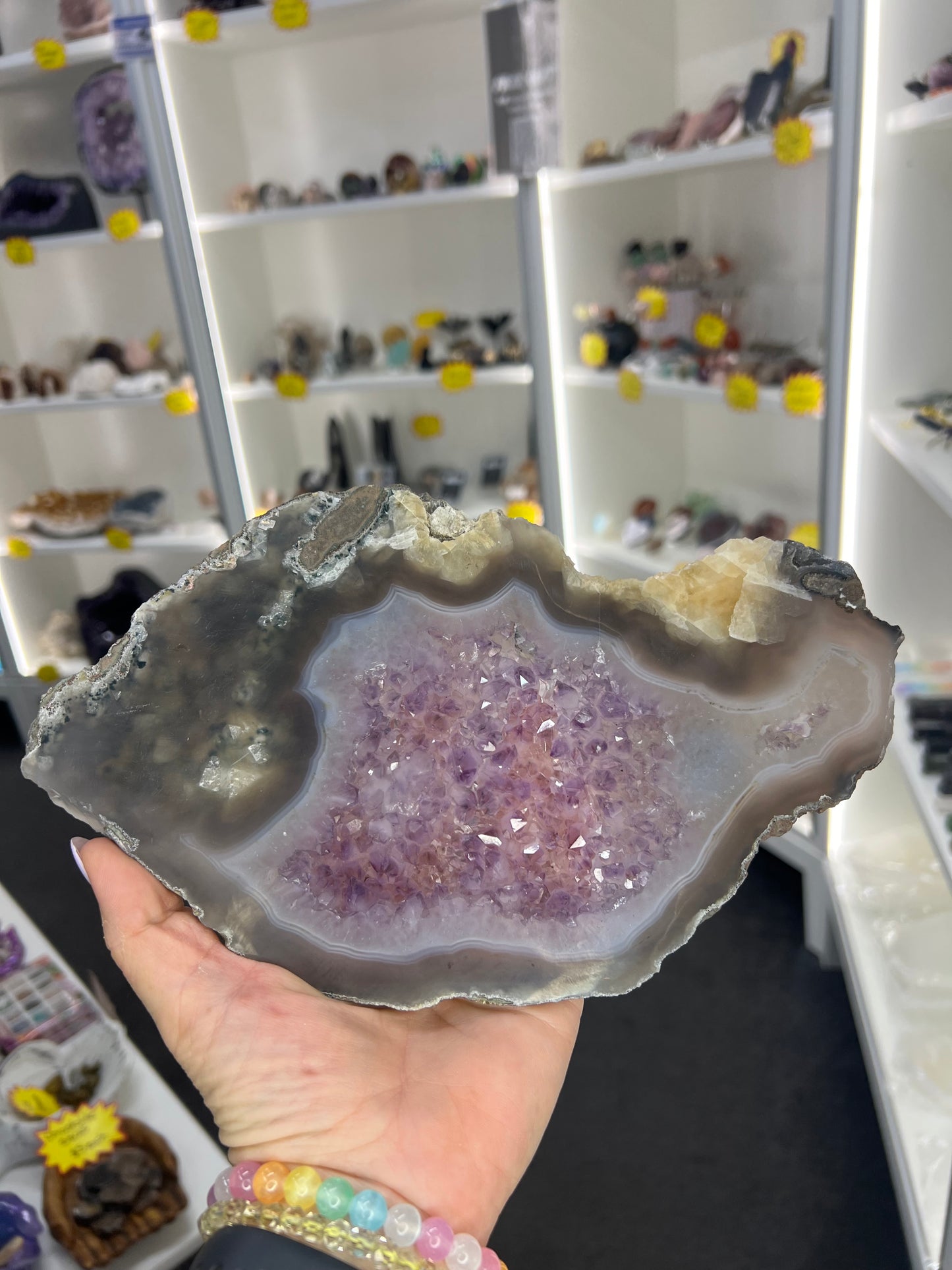 Amethyst / Agate Slab on Stand