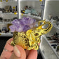 Amethyst Cluster on Gold Elephant