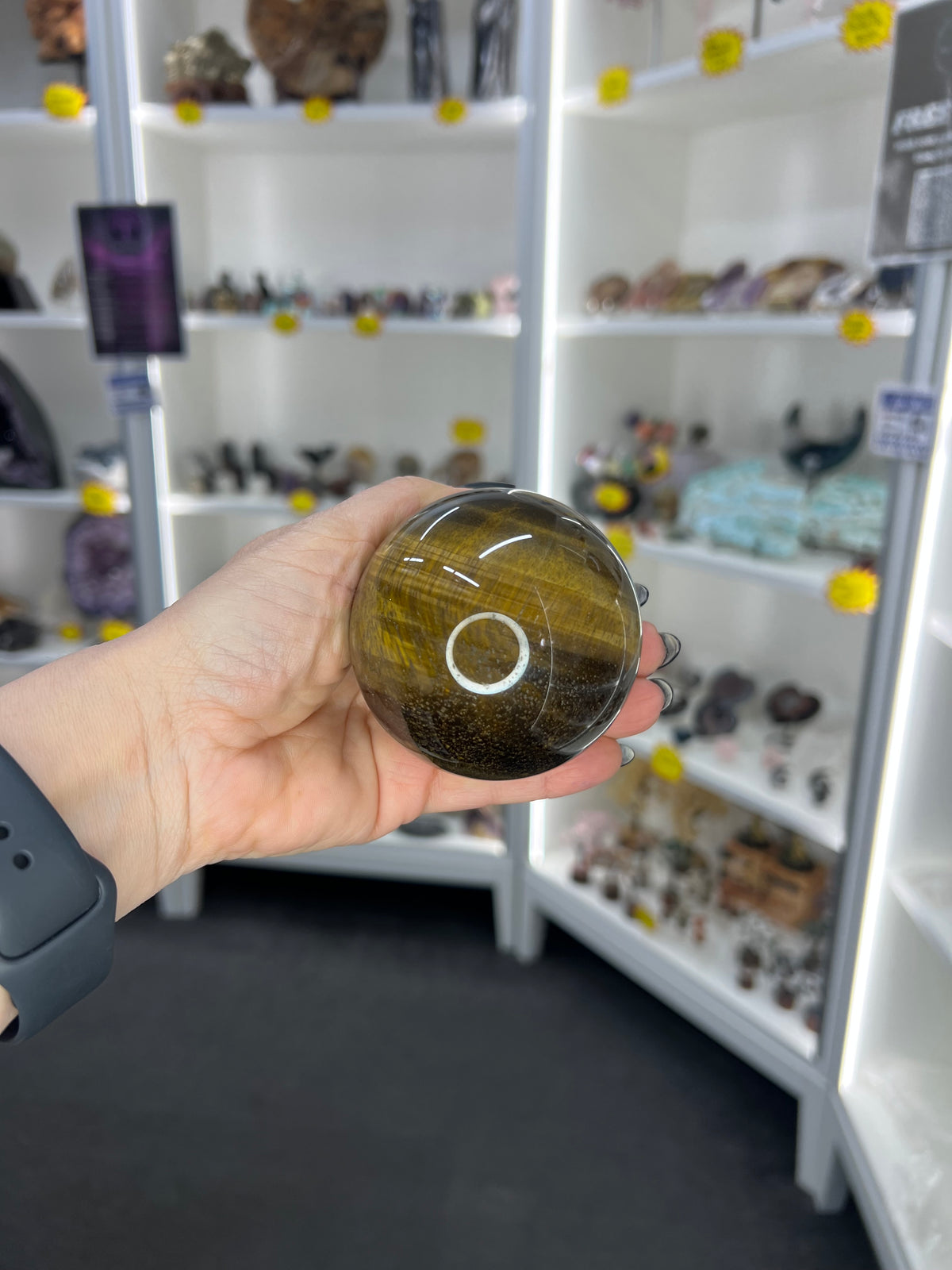 Tigers Eye Sphere on Stand