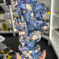 Blue Flower Agate Dragon on Sword