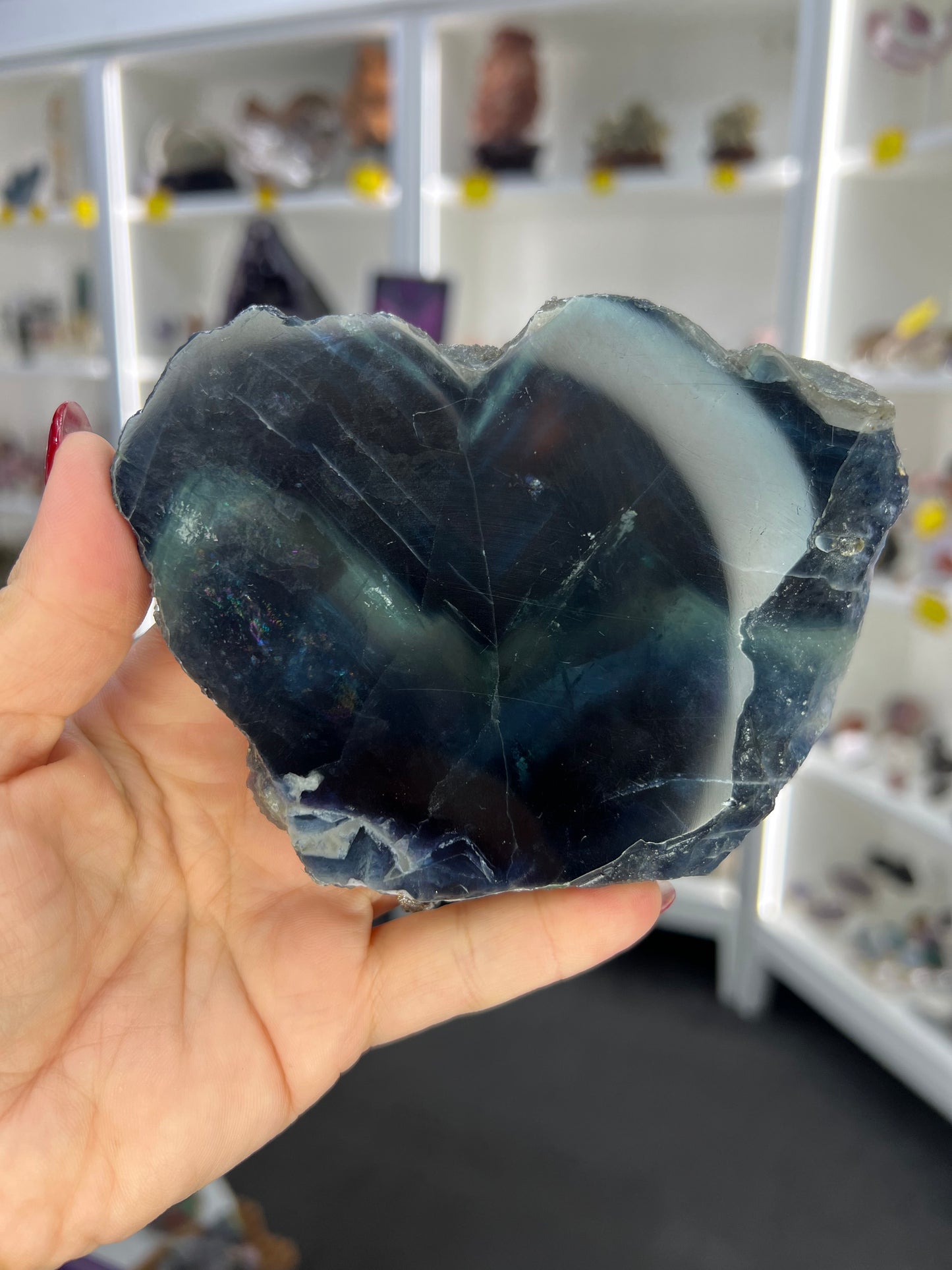 Black Fluorite Slab (UV reactive)