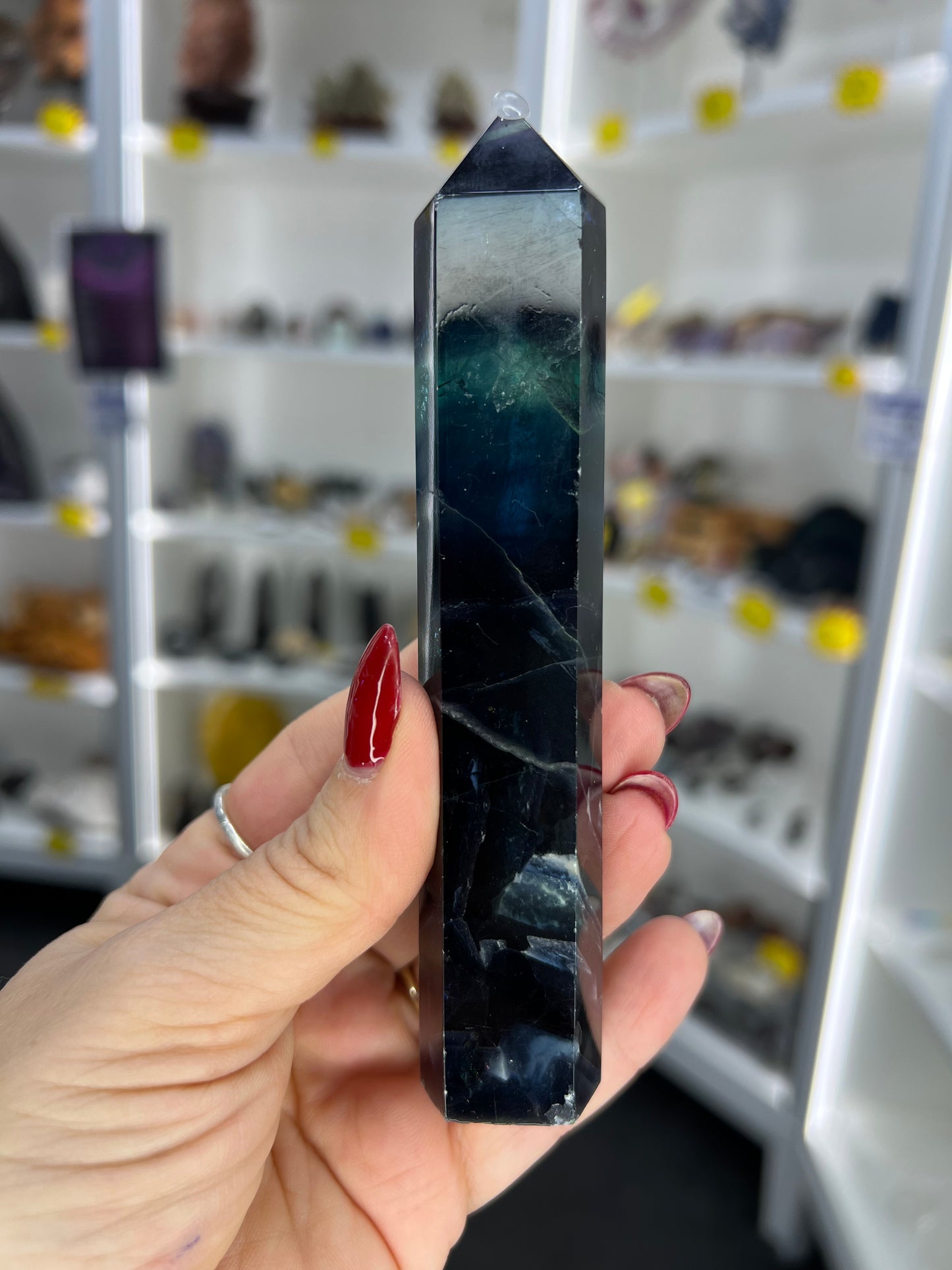 Black Fluorite Tower (UV Reactive)