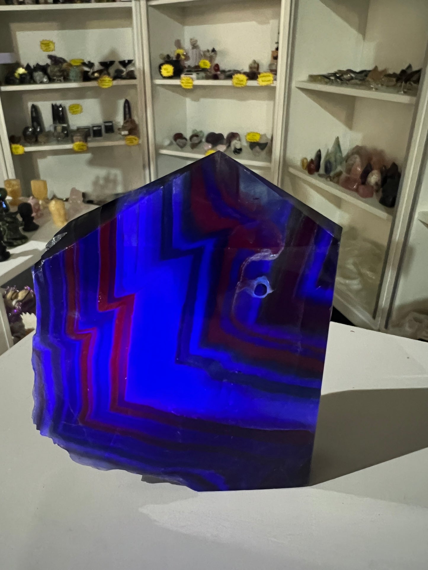 Black Fluorite Tower/Slab (UV Reactive)