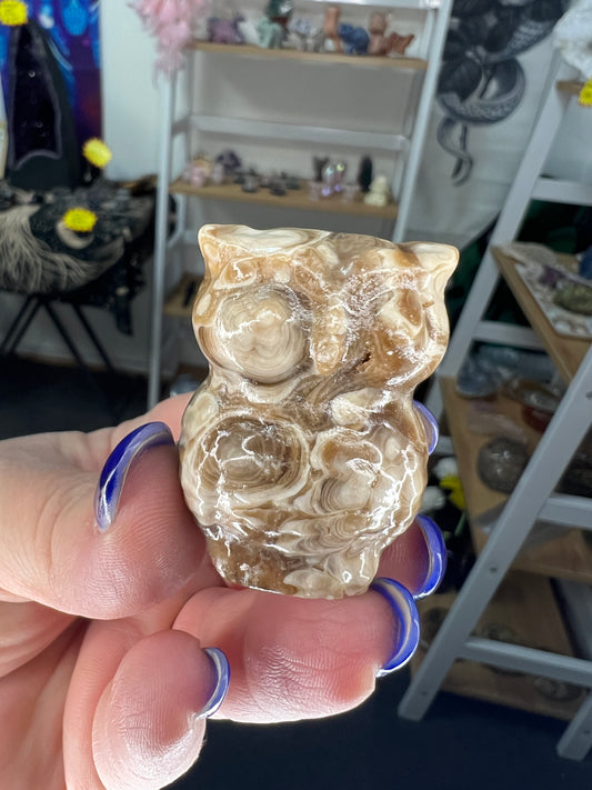Chocolate Calcite Owl