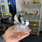 Black Obsidian Cat on Moon with Stand