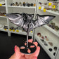 Black Obsidian Bat on Stand