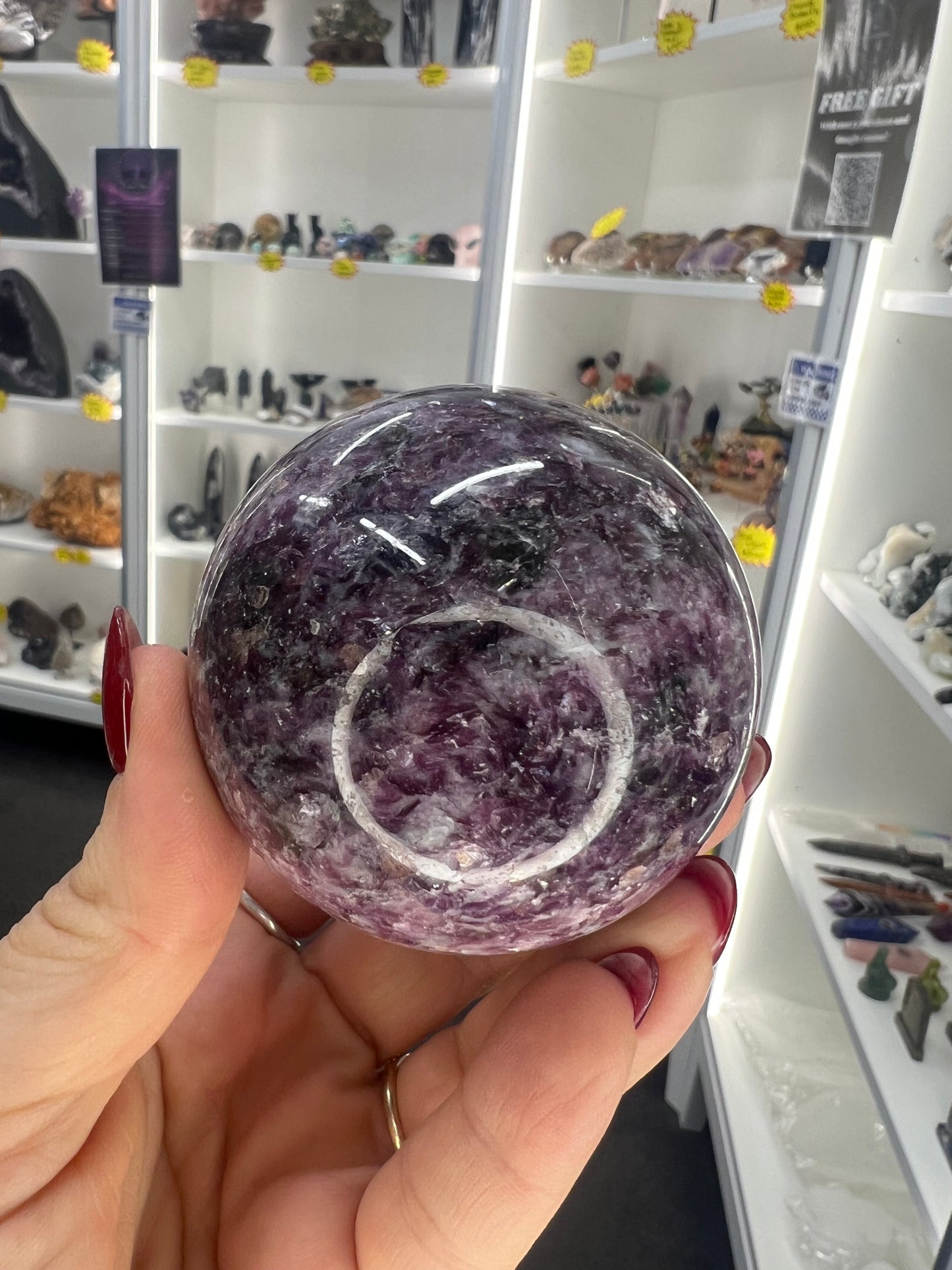 Purple Mica / Lepidolite Sphere with Stand