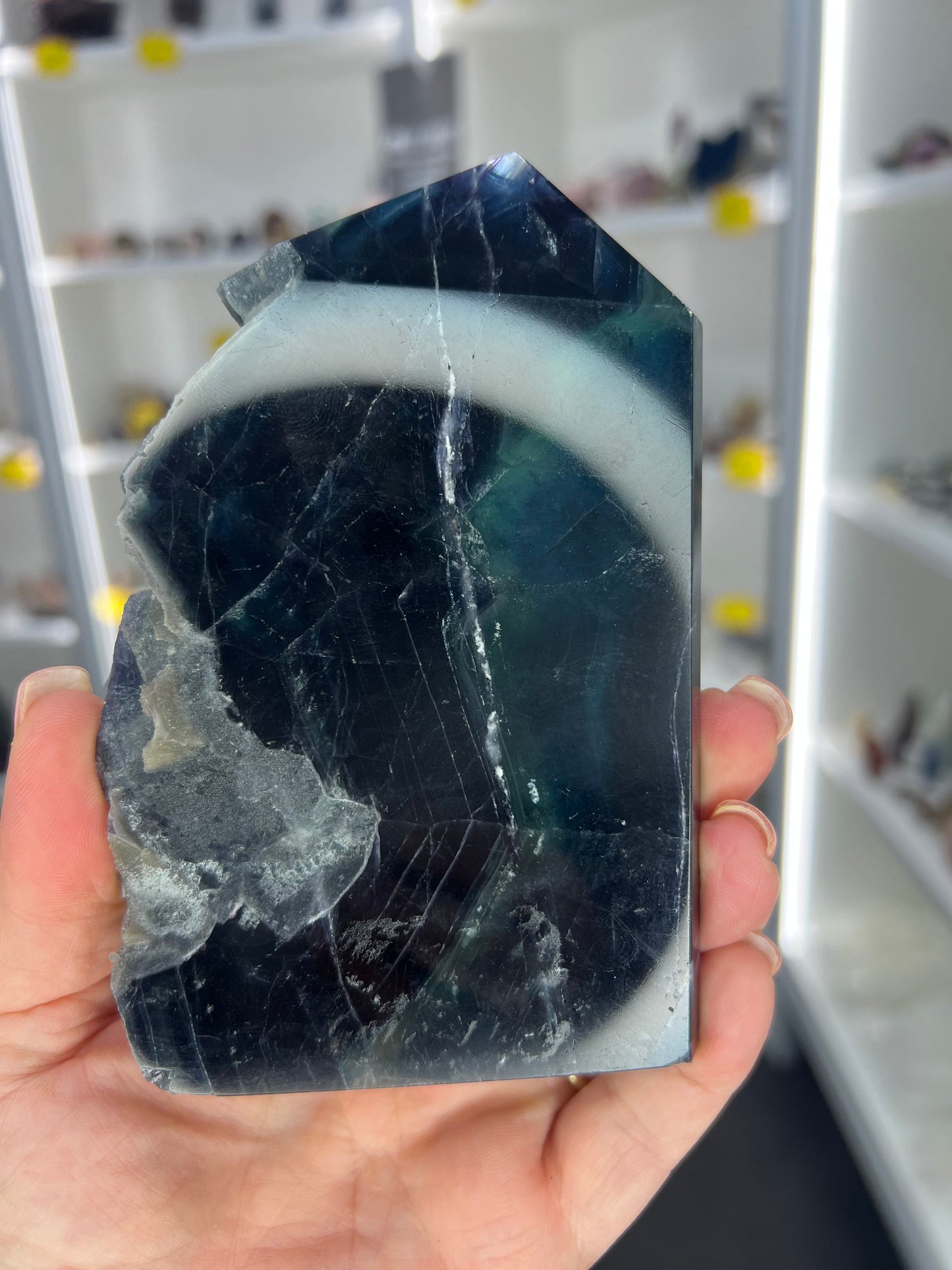 Black Fluorite Tower/Slab (UV Reactive)