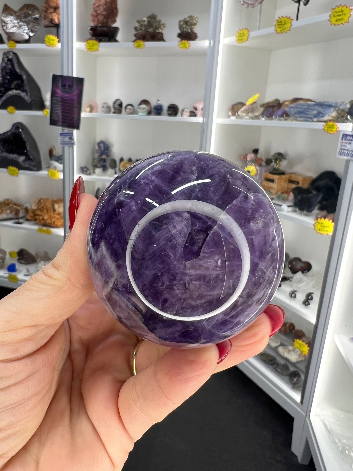 Chevron / Dream Amethyst Sphere with Stand