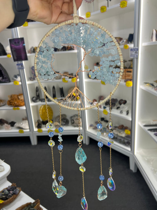Aquamarine Tree of Life Suncatcher