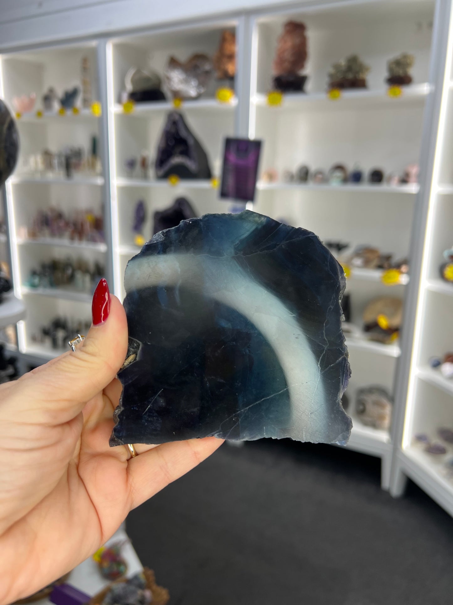 Black Fluorite Slab (UV reactive)