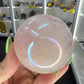 Aura Rose Quartz Sphere on Stand