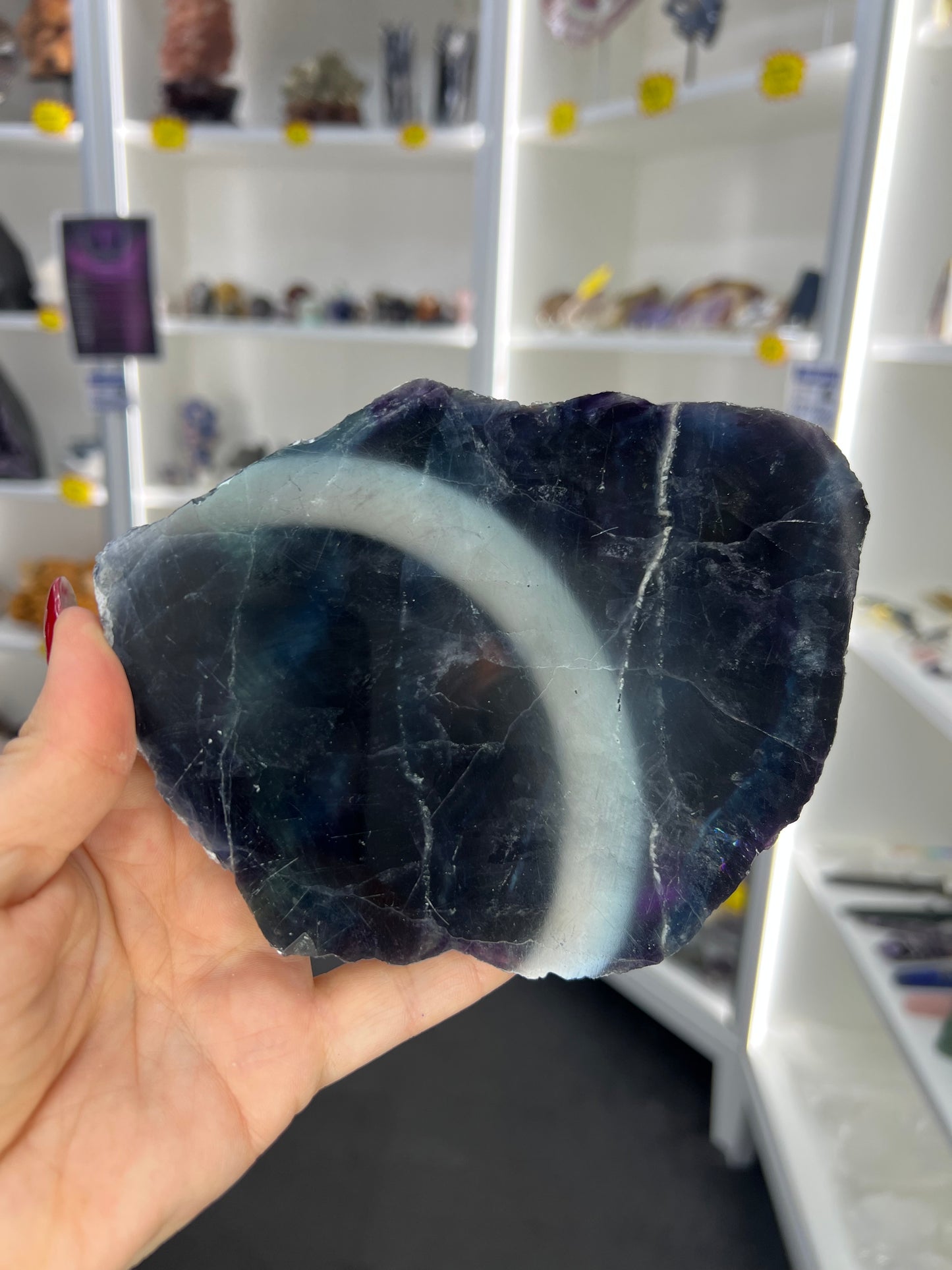 Black Fluorite Slab (UV Reactive)