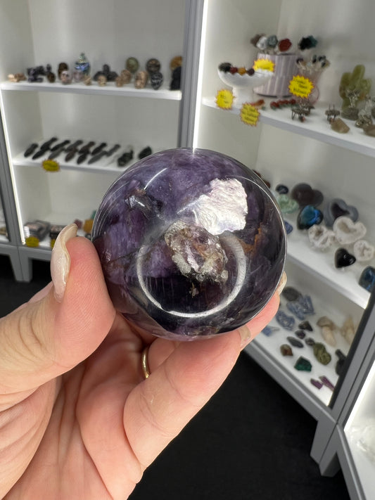 Purple Mica Sphere with Stand
