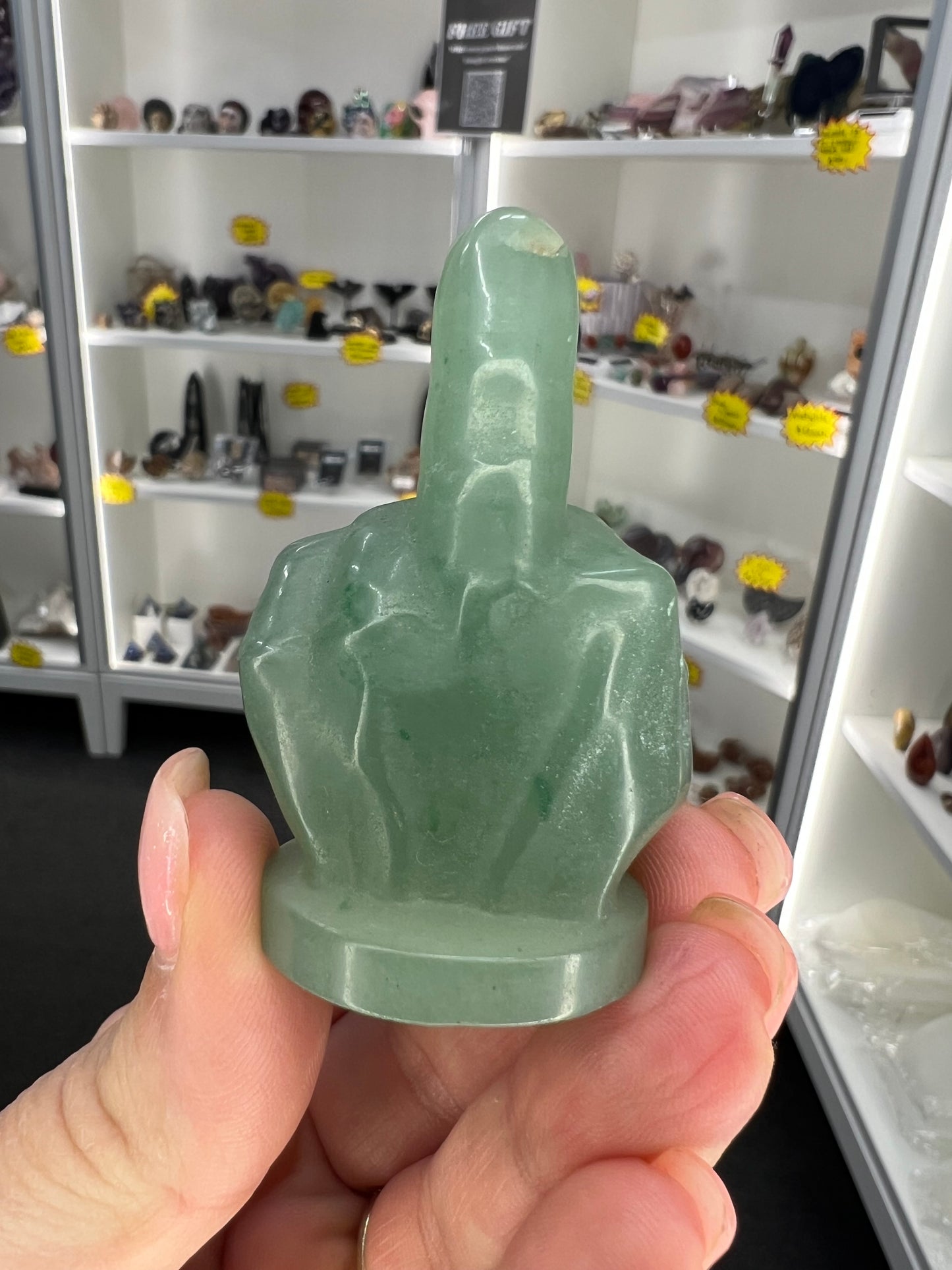 Green Aventurine Middle Finger