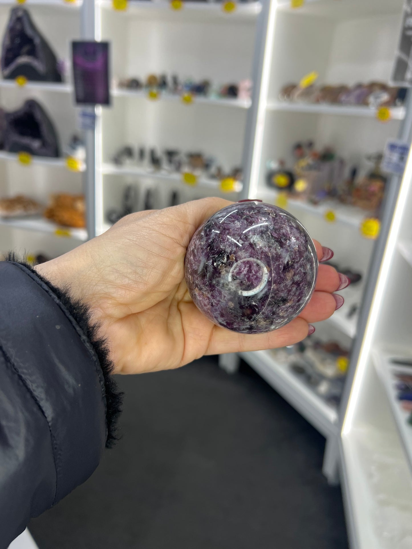 Purple Mica / Lepidolite Sphere with Stand