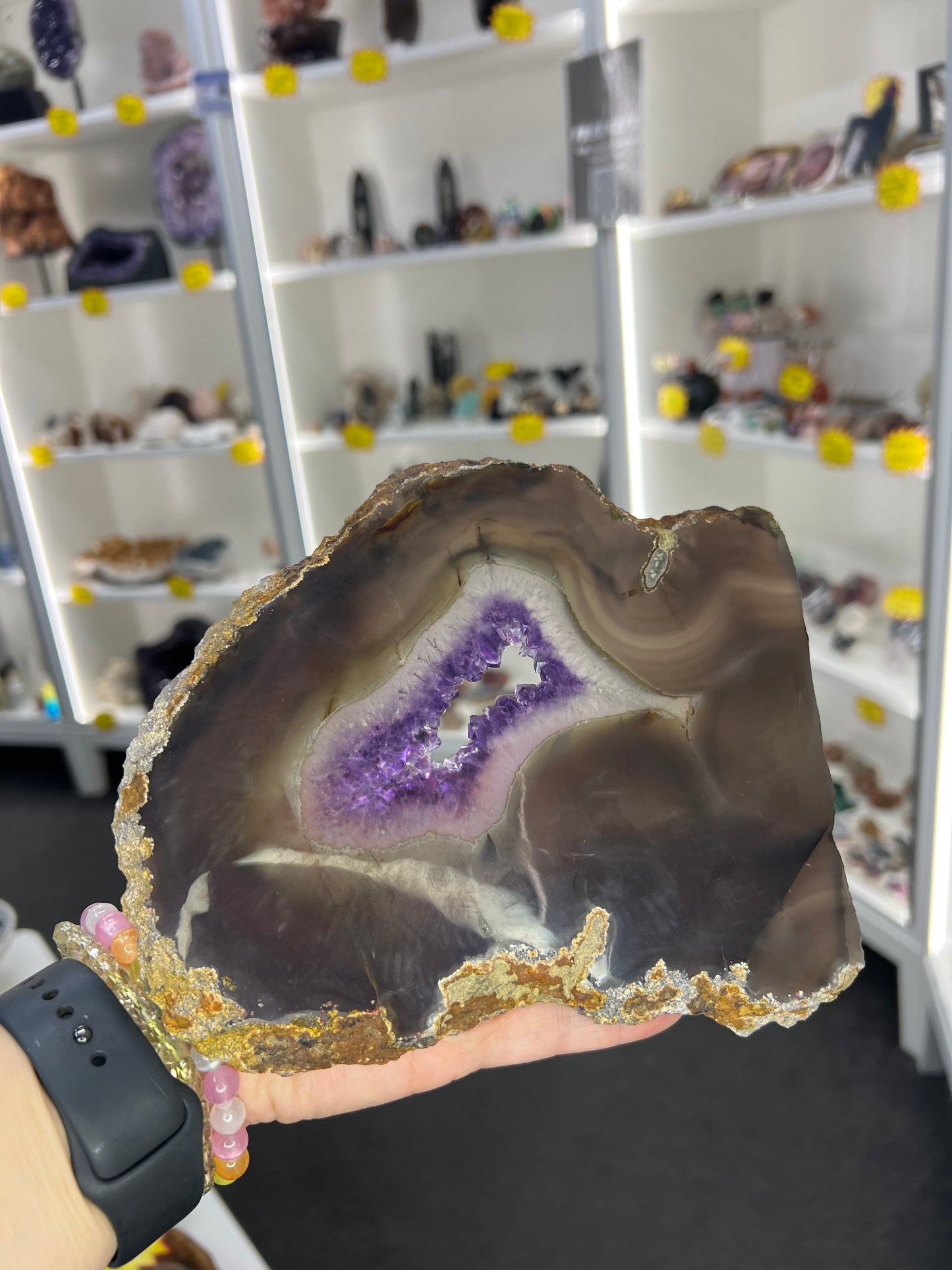 Amethyst / Agate Slab on Stand
