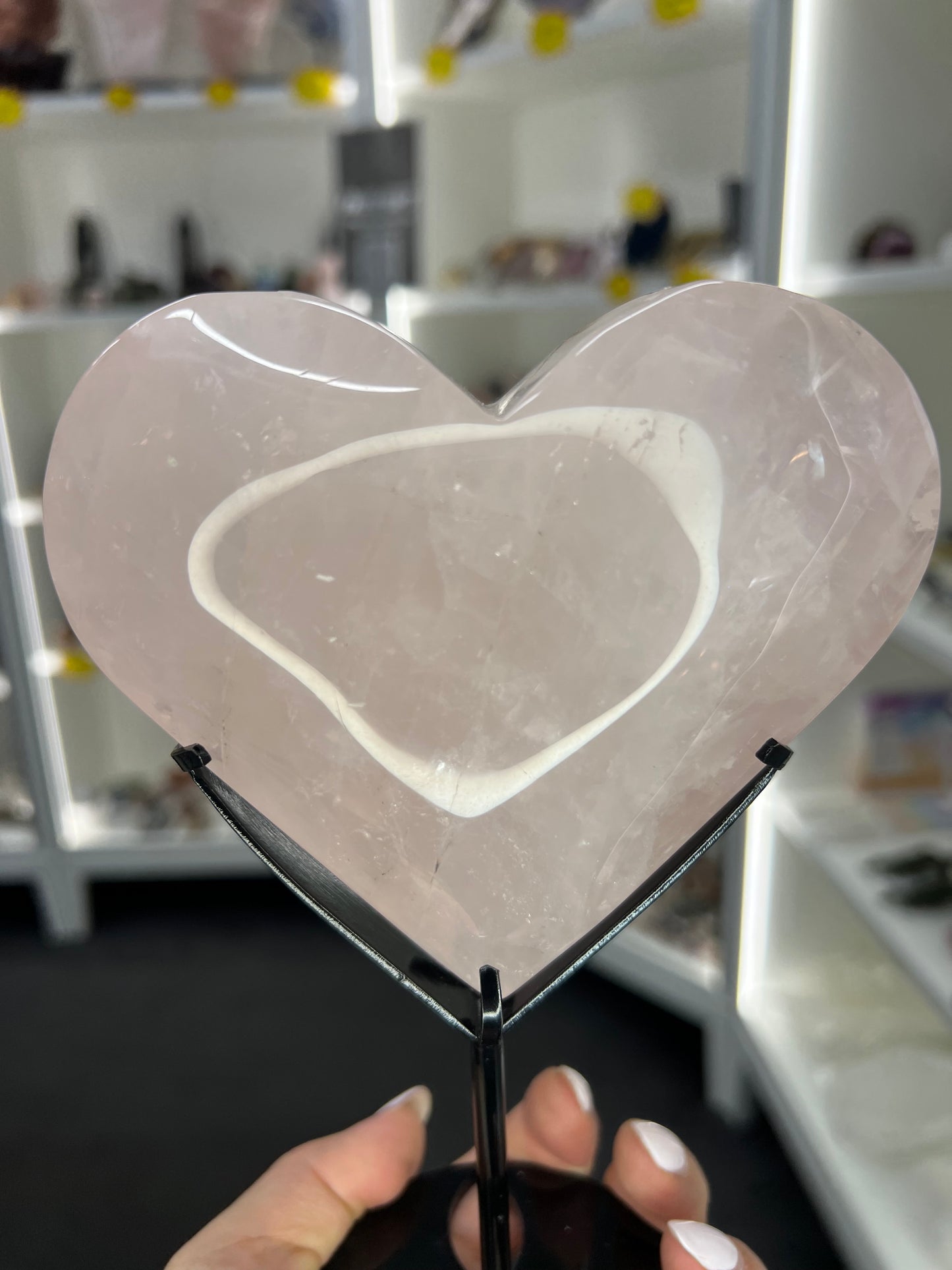 Rose Quartz Heart on Stand
