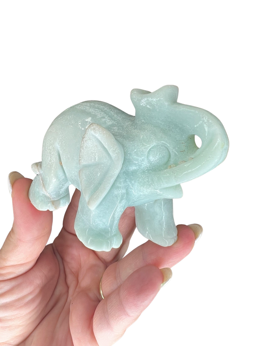 Caribbean Calcite Elephant Carving