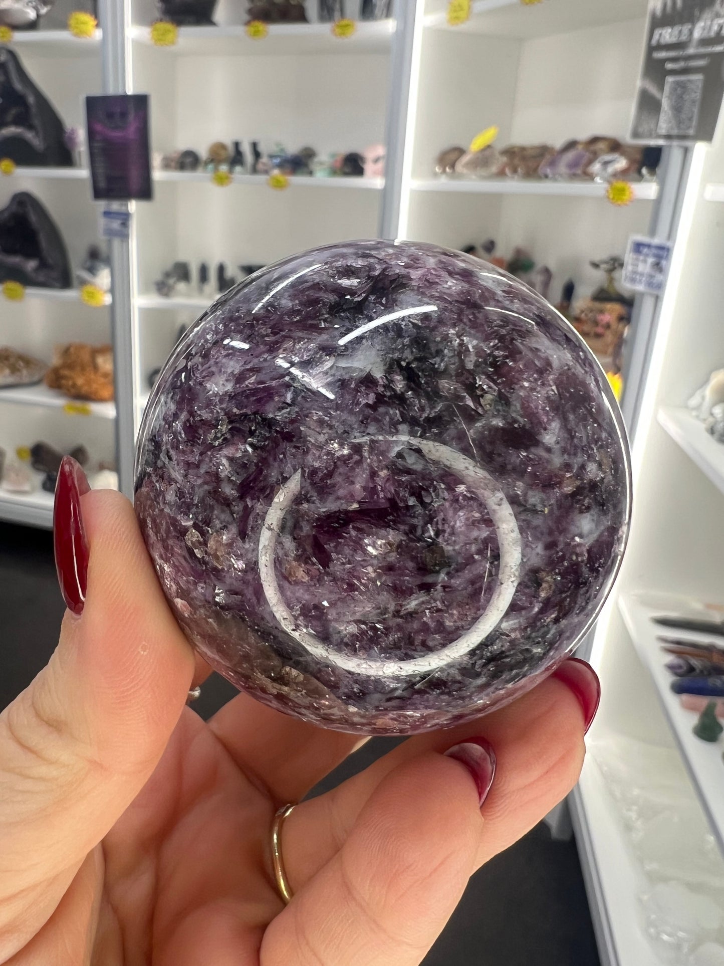 Purple Mica / Lepidolite Sphere with Stand