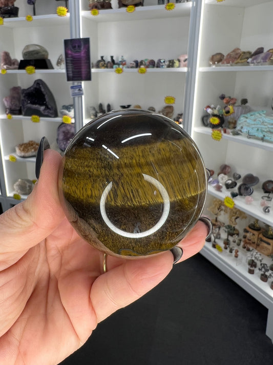 Tigers Eye Sphere on Stand