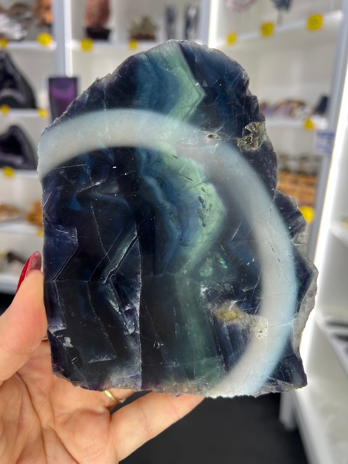 Black Fluorite Slab (UV Reactive)