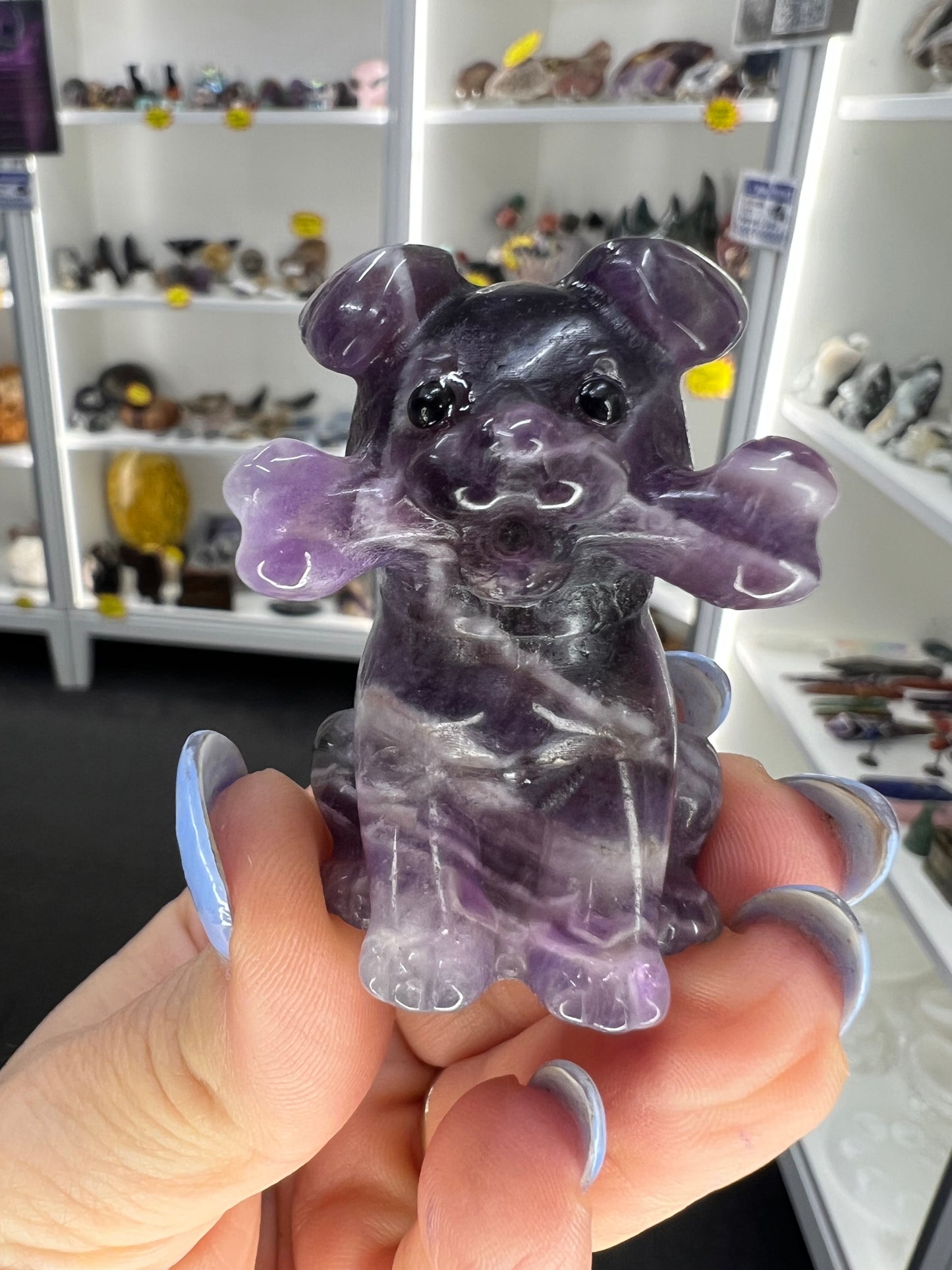 Amethyst Dog with Bone