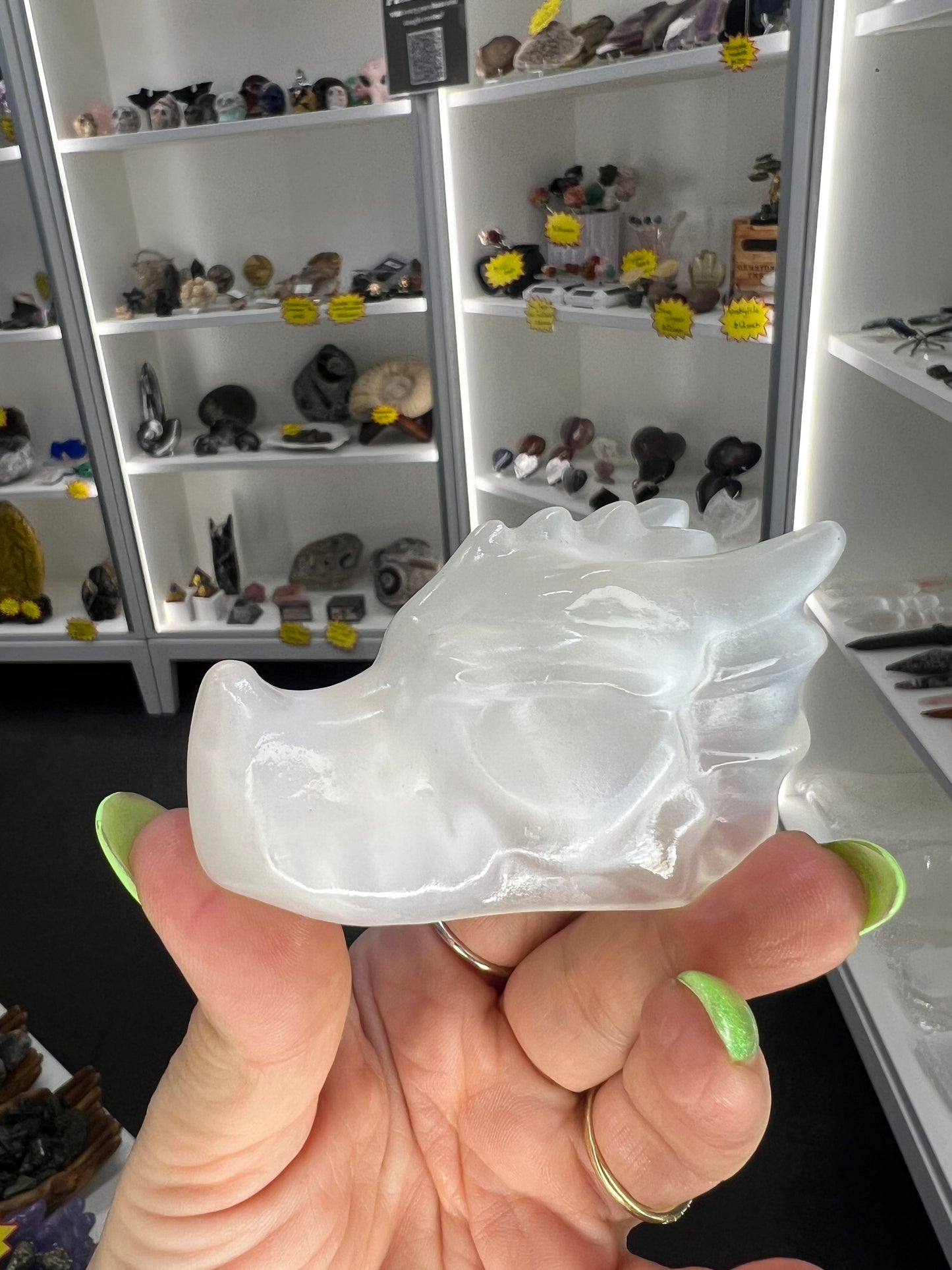 Selenite Dragon Head