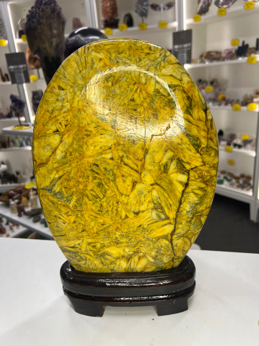 Huge Bamboo Leaf Jasper Freeform on Stand
