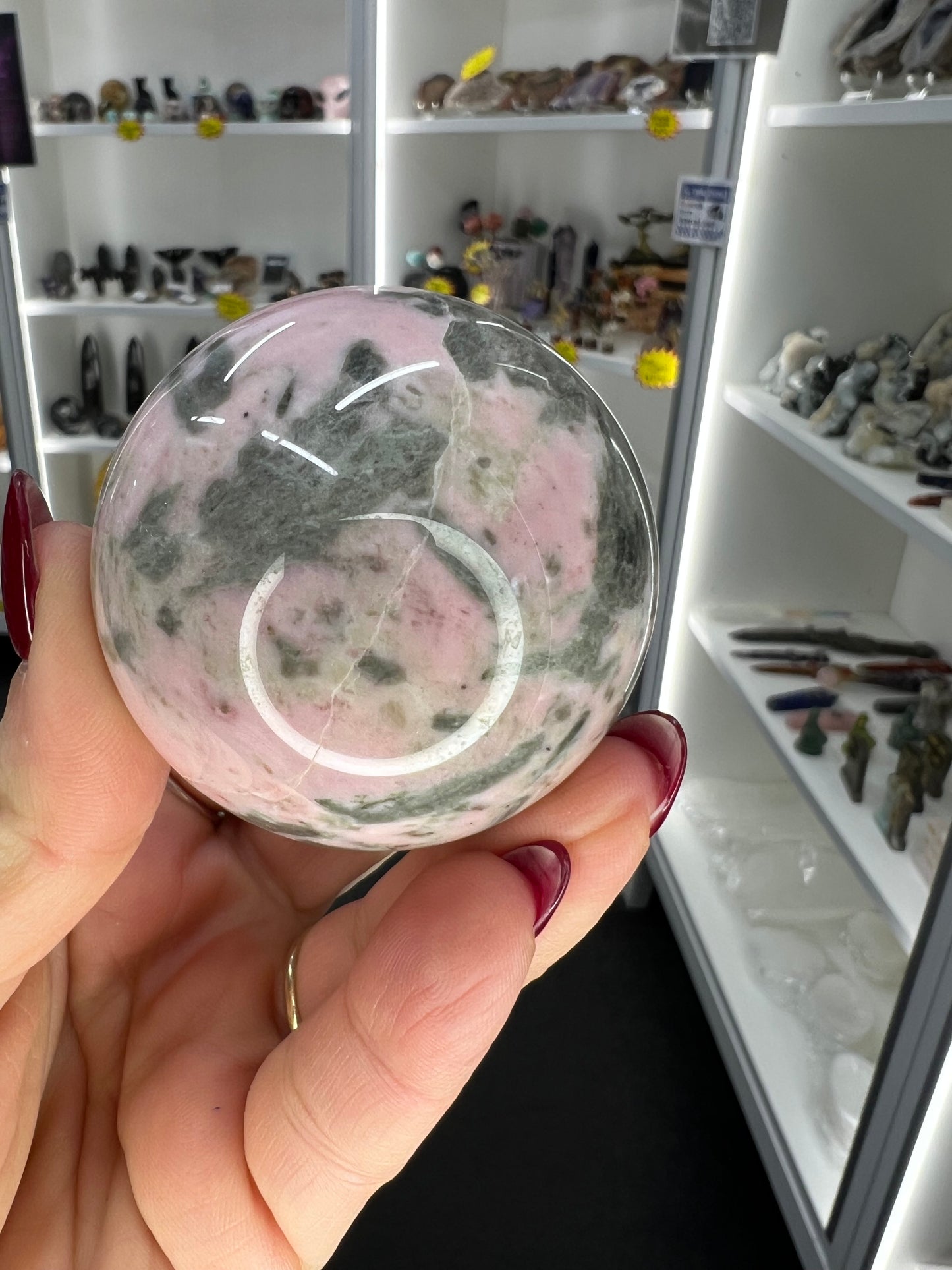 Rhodonite Sphere with Stand