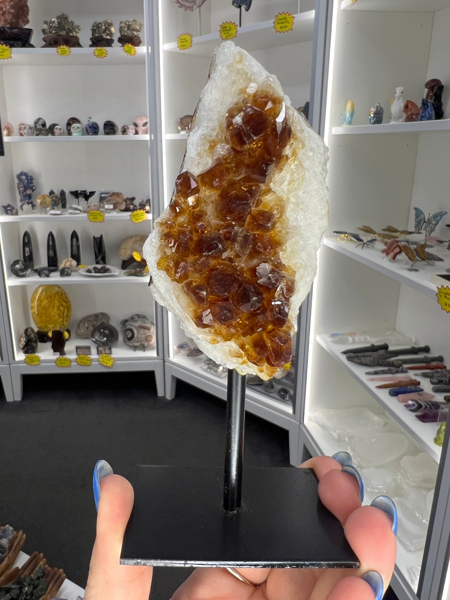 Citrine Cluster Specimen on Stand