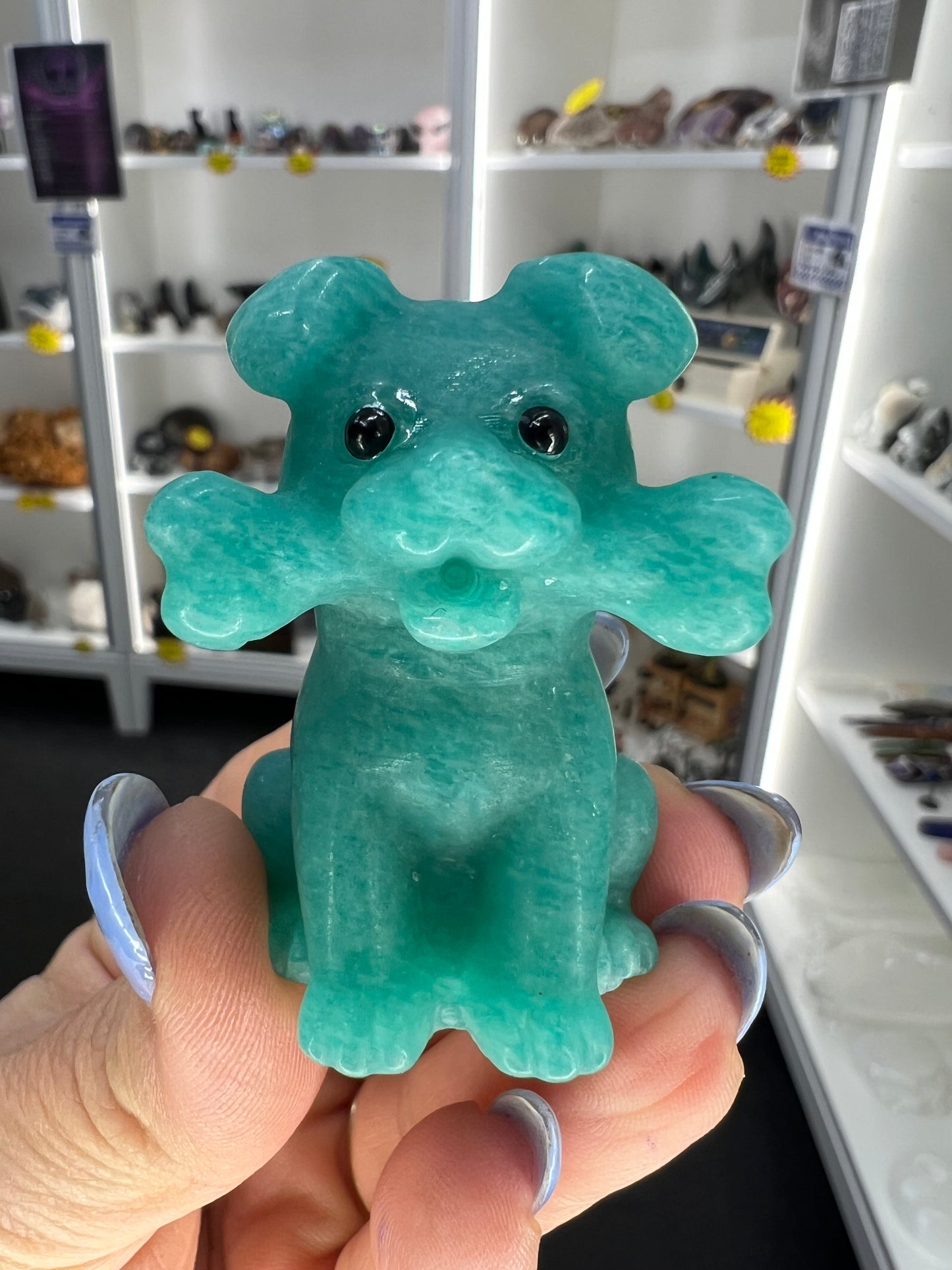 Amazonite Dog with Bone