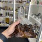 Clear Quartz Cluster Points on Wooden Stand