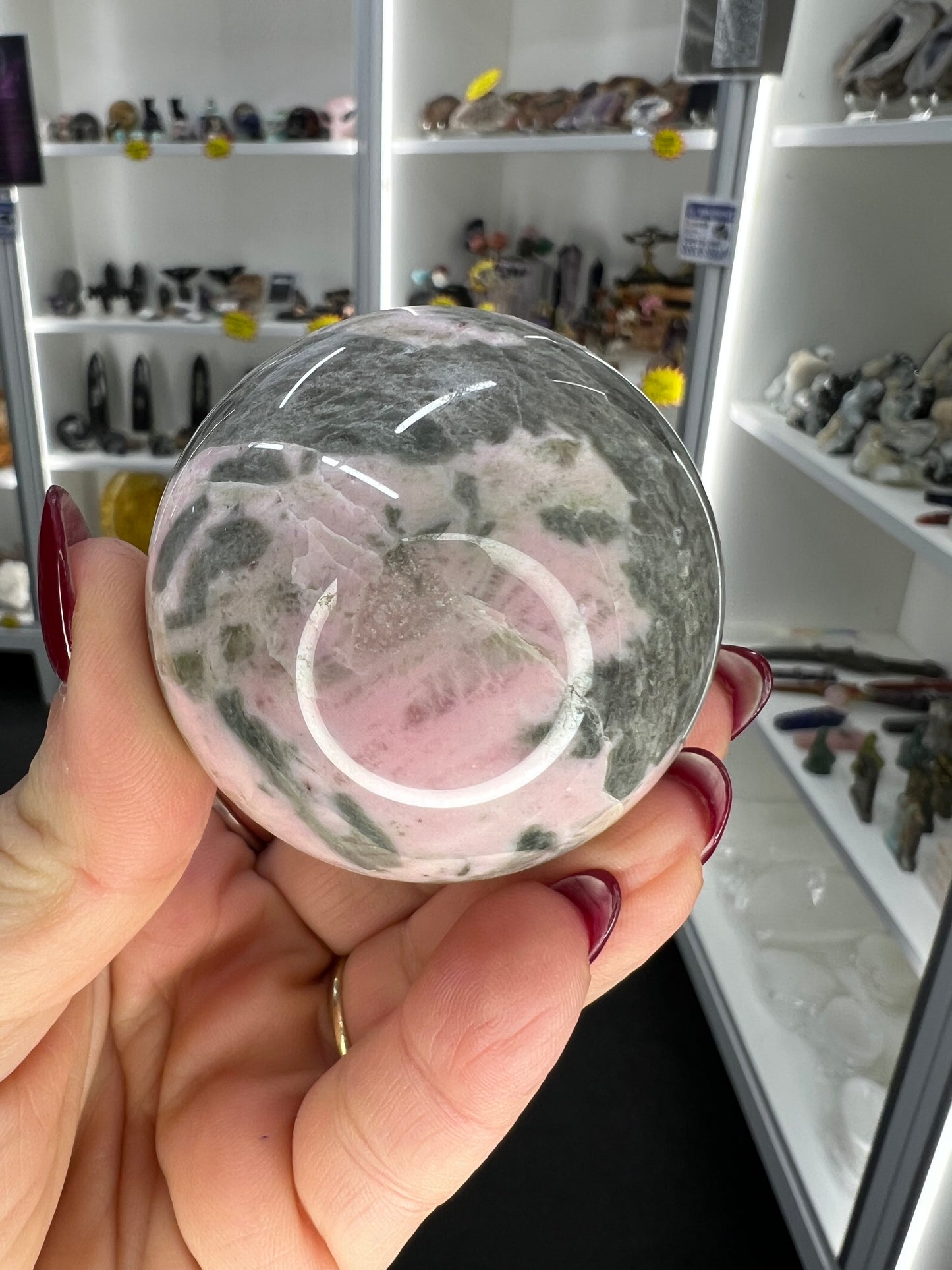 Rhodonite Sphere with Stand