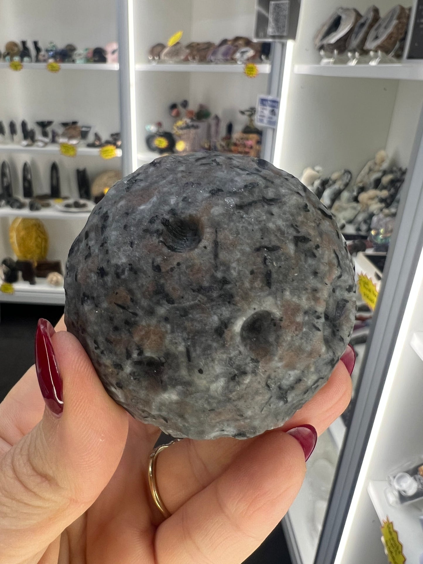 Yooperlite Moon Sphere with Stand (UV Reactive)